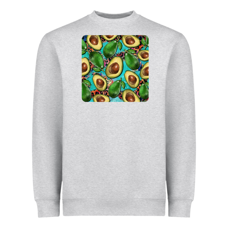Avacado With Turquoise And Leopard Background Mug Coaster Heavyweight Sweatshirt by BarkalooDesign | Teevron