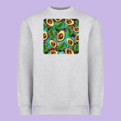 Avacado With Turquoise And Leopard Background Mug Coaster Heavyweight Sweatshirt Designed By Barkaloodesign
