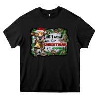 Black all i want for christmas is a cow Heavy Core Tee - RanaPortraitStore