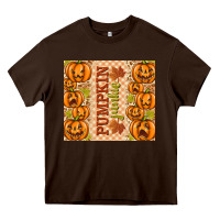 Chocolate Brown Fall Pumpkin Junkie Heavy Core Tee - texasbilliewilder