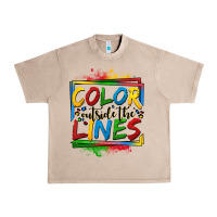 French Oak color outside the lines autism Urban Heavy Tee - OliviaCreatesArt