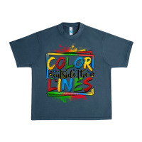 Midnight Navy color outside the lines autism Urban Heavy Tee - OliviaCreatesArt