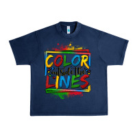 Navy color outside the lines autism Urban Heavy Tee - OliviaCreatesArt