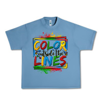 Pebble Blue color outside the lines autism Urban Heavy Tee - OliviaCreatesArt