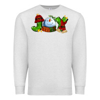 Oatmeal Heather joy for christmas with snowman Premium Sweatshirt - AdoDesignShop