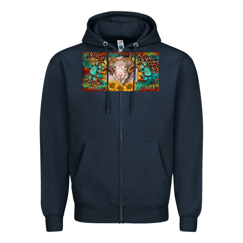 Merino Ram License Plate Zipper Hoodie by BarkalooDesign | Teevron