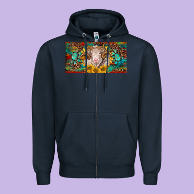 Merino Ram License Plate Zipper Hoodie Designed By Barkaloodesign