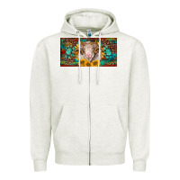 Oatmeal Heather merino ram license plate Zipper Hoodie - BarkalooDesign