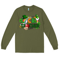 Army Green lucky teacher St. Patricks Day Long Sleeve Tee - FaDigitalArtStudio