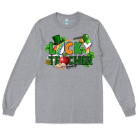 Heather Grey lucky teacher St. Patricks Day Long Sleeve Tee - FaDigitalArtStudio