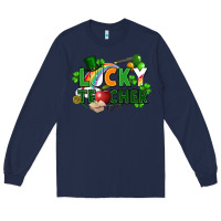 Navy lucky teacher St. Patricks Day Long Sleeve Tee - FaDigitalArtStudio