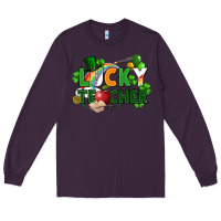 Plum lucky teacher St. Patricks Day Long Sleeve Tee - FaDigitalArtStudio