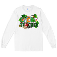 White lucky teacher St. Patricks Day Long Sleeve Tee - FaDigitalArtStudio