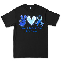 Black Peace Love Cure Colon Cancer Premium Tee - Jasminsmagicworld