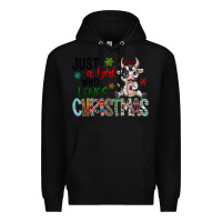 Black just a girl who loves christmas Premium Hoodie - CowhideDigitalArt