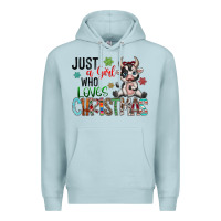 Blue Mist just a girl who loves christmas Premium Hoodie - CowhideDigitalArt