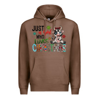 Chestnut just a girl who loves christmas Premium Hoodie - CowhideDigitalArt