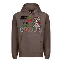Coffee just a girl who loves christmas Premium Hoodie - CowhideDigitalArt
