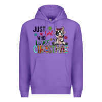 Purple just a girl who loves christmas Premium Hoodie - CowhideDigitalArt