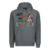 Rock just a girl who loves christmas Premium Hoodie - CowhideDigitalArt