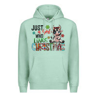 Seafoam just a girl who loves christmas Premium Hoodie - CowhideDigitalArt