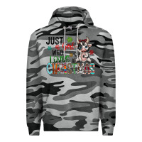 Slate Camo just a girl who loves christmas Premium Hoodie - CowhideDigitalArt