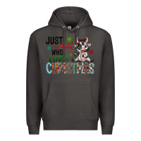 Smoke just a girl who loves christmas Premium Hoodie - CowhideDigitalArt