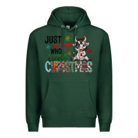 Sports Green just a girl who loves christmas Premium Hoodie - CowhideDigitalArt