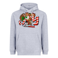 Heather Grey joy with baseball and christmas gift and candies Heavyweight Hoodie - AdoDesignShop