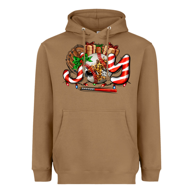 Joy With Baseball And Christmas Gift And Candies Heavyweight Hoodie by AdoDesignShop | Teevron
