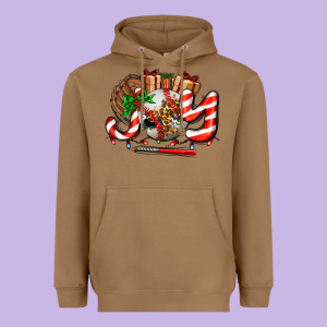 Joy With Baseball And Christmas Gift And Candies Heavyweight Hoodie Designed By Adodesignshop