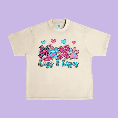 Xoxo Hugs And Kisses Paws Olivia Urban Heavy Tee Designed By Oliviacreatesart