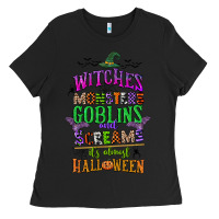 Black witches monsters goblins and screams its almost halloween Ladies Tee - CowGirlArtShop