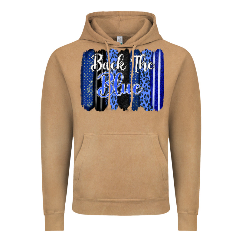 Back The Blue Brushstrokes Vintage Hoodie by FaDigitalArtStudio | Teevron