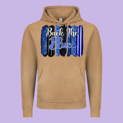 Back The Blue Brushstrokes Vintage Hoodie Designed By Fadigitalartstudio