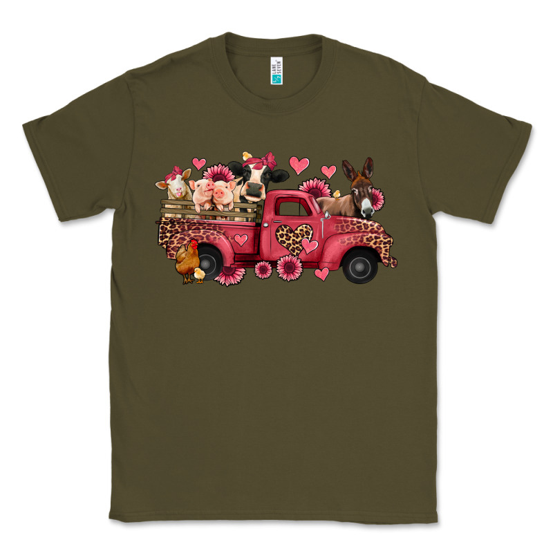 Valentines Day Leopard Farm Animals Truck Classic Tee by Jasminsmagicworld | Teevron