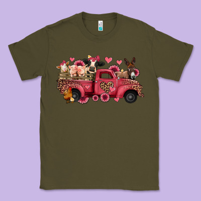 Valentines Day Leopard Farm Animals Truck Classic Tee Designed By Jasminsmagicworld
