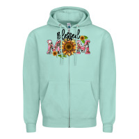 Seafoam blessed mom Zipper Hoodie - BarkalooDesign
