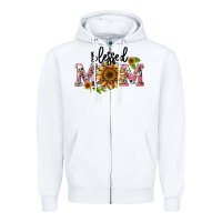 White blessed mom Zipper Hoodie - BarkalooDesign