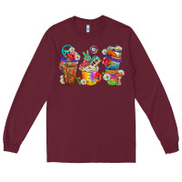 Burgundy hippie coffee cups bbs Long Sleeve Tee - BundleAndBundleShop