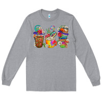 Heather Grey hippie coffee cups bbs Long Sleeve Tee - BundleAndBundleShop
