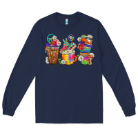 Navy hippie coffee cups bbs Long Sleeve Tee - BundleAndBundleShop