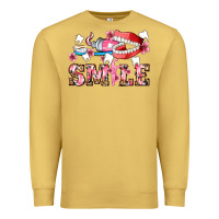 Antique Gold smile with teeth and brush Premium Sweatshirt - AdoDesignShop