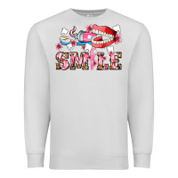 Dove Grey smile with teeth and brush Premium Sweatshirt - AdoDesignShop