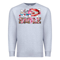 Heather Grey smile with teeth and brush Premium Sweatshirt - AdoDesignShop