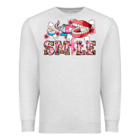Oatmeal Heather smile with teeth and brush Premium Sweatshirt - AdoDesignShop