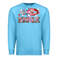 Ocean Blue smile with teeth and brush Premium Sweatshirt - AdoDesignShop