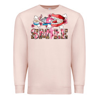 Pale Pink smile with teeth and brush Premium Sweatshirt - AdoDesignShop