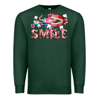 Sports Green smile with teeth and brush Premium Sweatshirt - AdoDesignShop