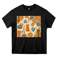 Black Fall Pumpkins Heavy Core Tee - texasbilliewilder